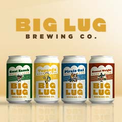 Cans of Big Lug beer.